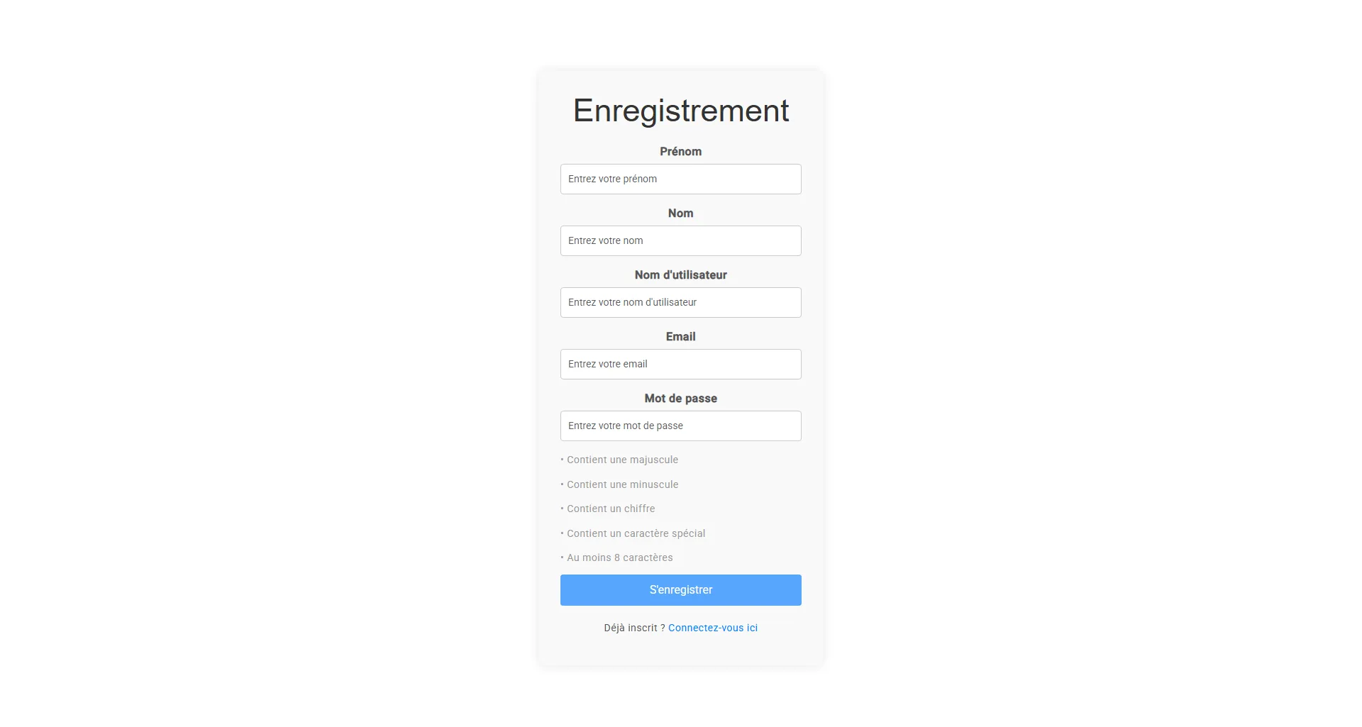 Page d'inscription WAChangeLogUrgence